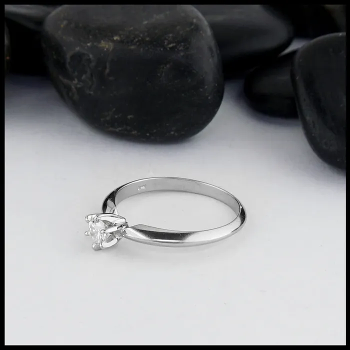Walker Metalsmiths Rings Simple Gold Ring with Reclaimed Diamond