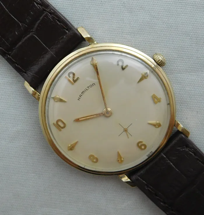 Watches Hamilton Hamilton Thin Line 7mm Thick 10k Gold Filled Manual Wind Mens Watch34mm